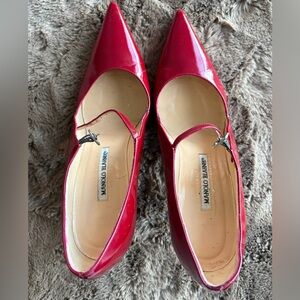 Manolo Blahnik Red Patent Leather Heels
